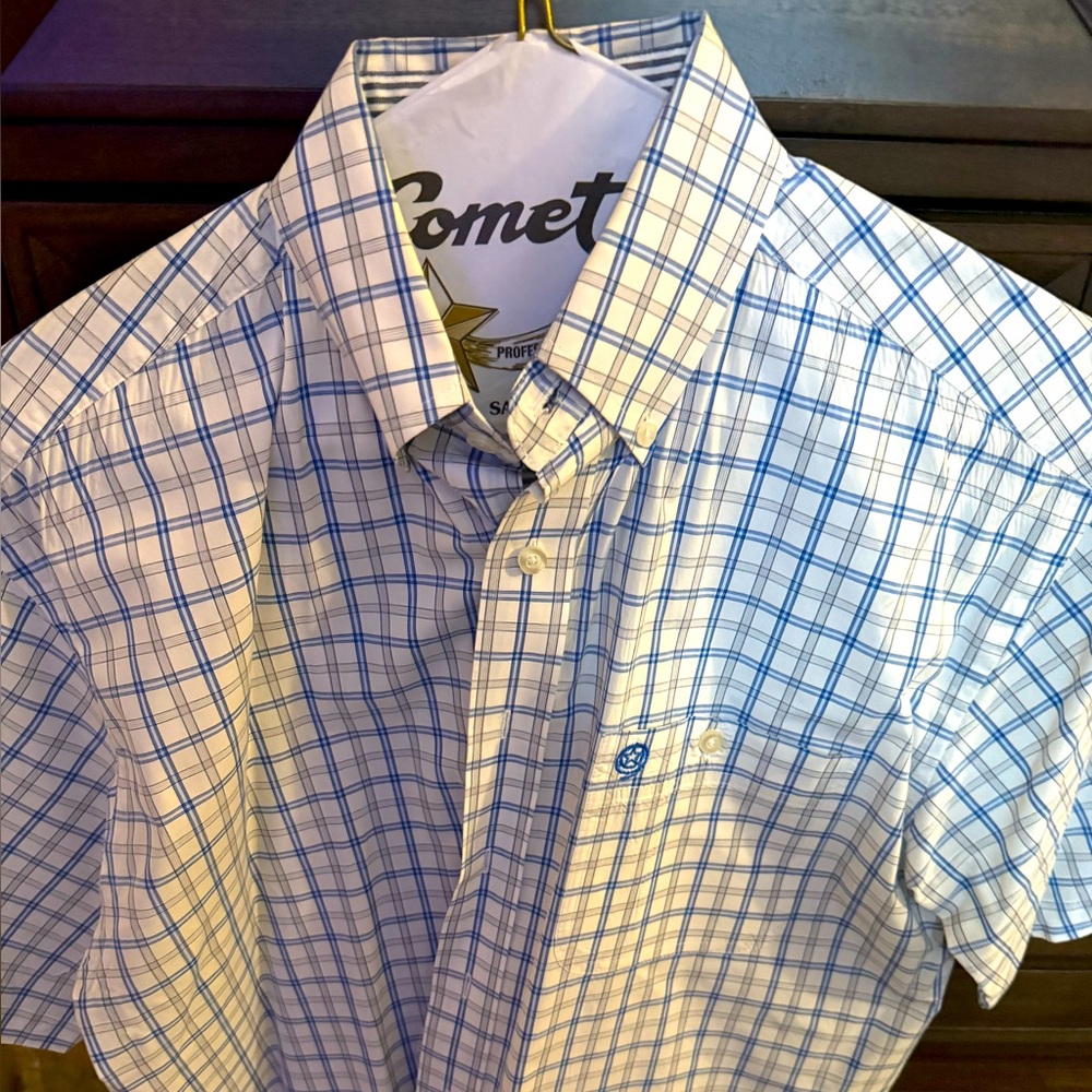 George Strait Men's Blue Plaid Shirt